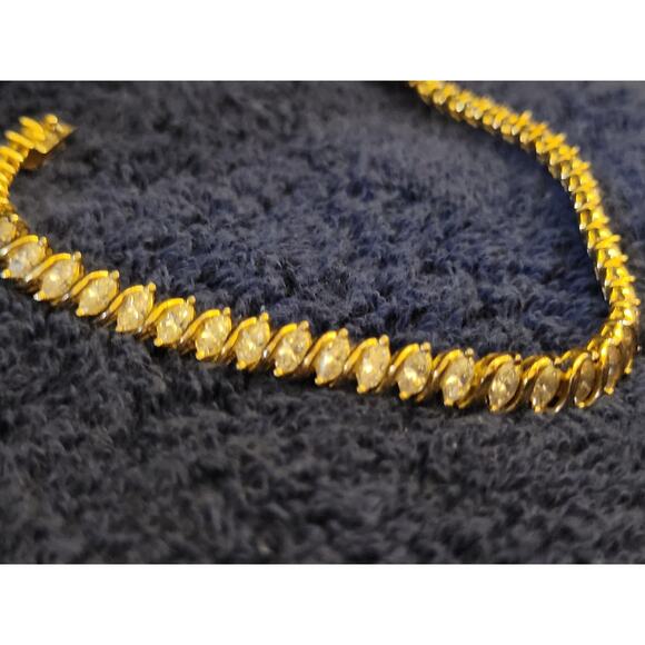 Sterling silver Cubic Zirconia Tennis Bracelet 7in - Picture 2 of 9